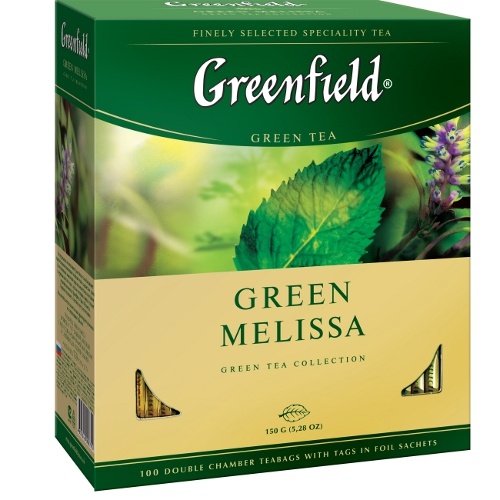 Чай "Greenfield" (Гринфилд) Green Melissa зеленый с мелиссой 100пак х 1