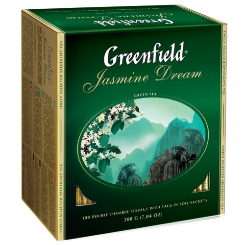 Чай "Greenfield" (Гринфилд) Жасмин Дрим зеленый 2х100пак карт/уп