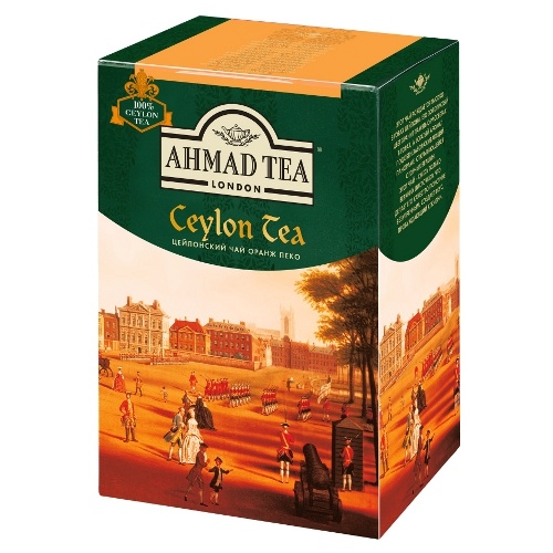 Чай "Ahmad Tea" (Ахмад Ти) Ceylon Orange Pekoe цейлонский Оранж Пеко черный листовой 200г карт/уп