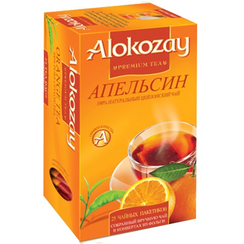 Чай "Alokozay" (Алокозай) черный с апельсином 25пак в конвертах
