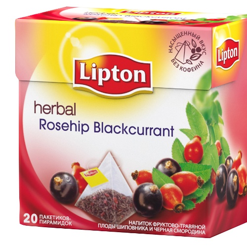 Чай "Lipton" (Липтон) Rosehip Blackcurrant шиповник и смородина 20пирамидок х 2г