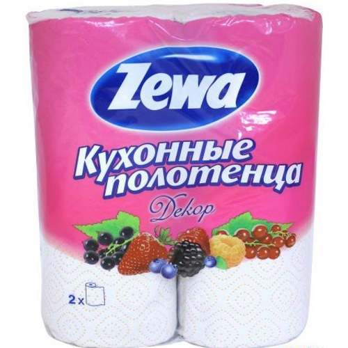 Полотенца бумажные "Zewa" (Зева) кухонные белые декор 2шт