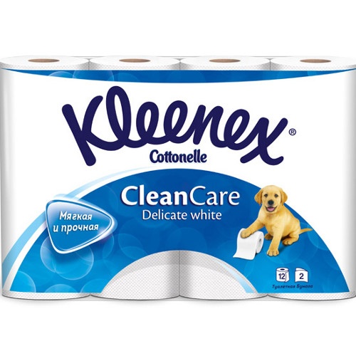 Туалетная бумага "Kleenex" (Клинекс) Деликат Уайт 2-слоя 12-рулонов