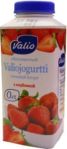 Йогурт Valio питьевой клубника 0