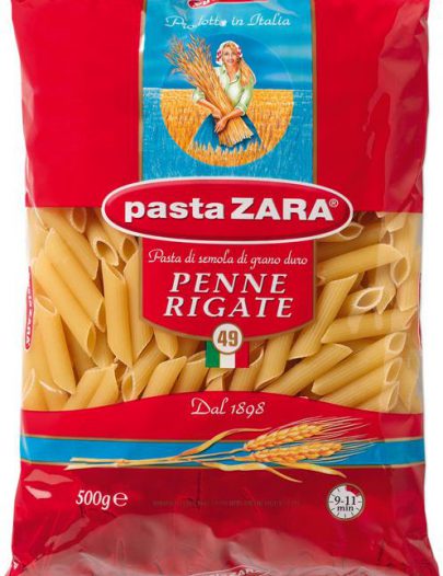 Макароны Pasta Zara № 49 Penne Rigate перья рифленые