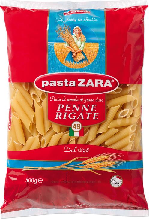 Макароны Pasta Zara № 49 Penne Rigate перья рифленые
