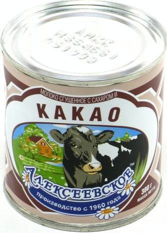 Молоко сгущенное Алексеевское с какао