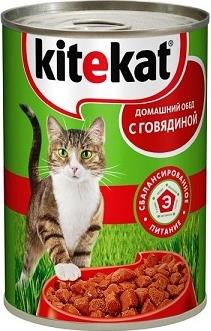 Корм для кошек Kitekat Домашний Обед с говядиной