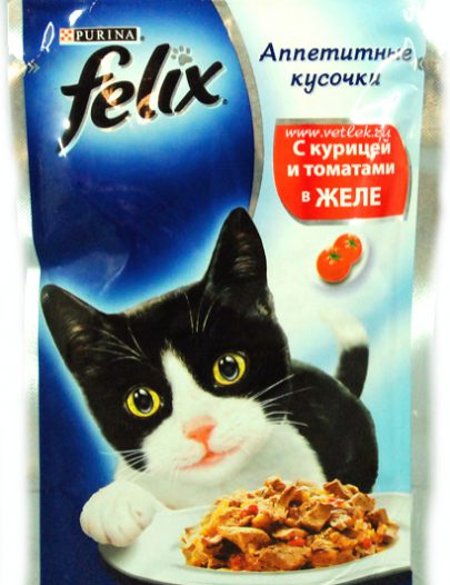Корм для кошек Felix с курицей и томатами