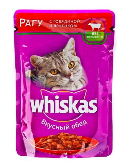 Корм для кошек Whiskas рагу из говядины и ягненка