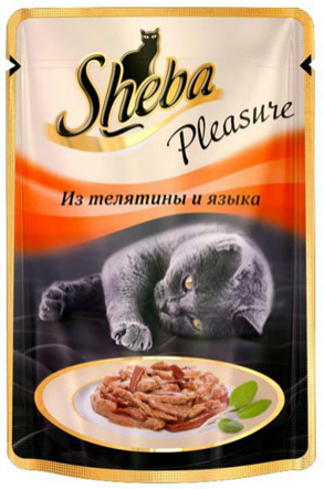 Корм для кошек Sheba Pleasure с телятиной и языком