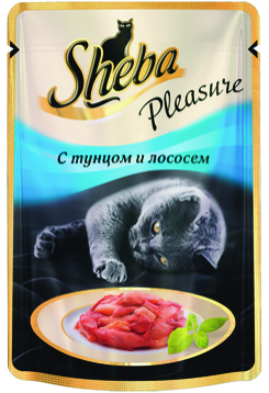 Корм для кошек Sheba Pleasure с тунцом и лососем