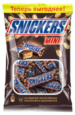Батончики Snickers шоколадные Minis