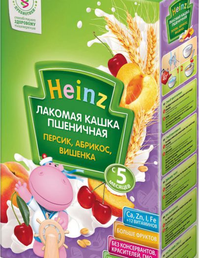Каша Heinz пшеничная с фруктами с 5 месяцев