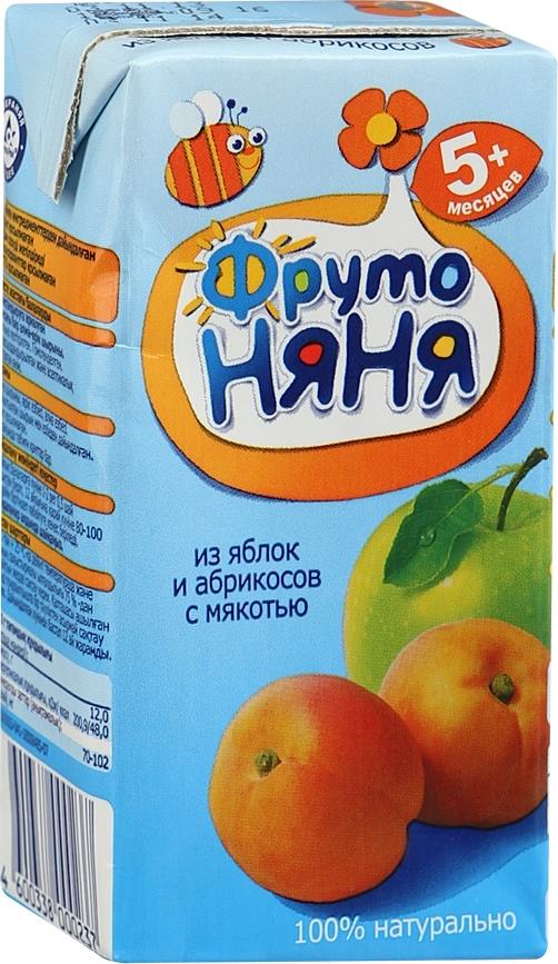 Сок Фруто Няня яблоко и абрикос без сахара с 5 месяцев