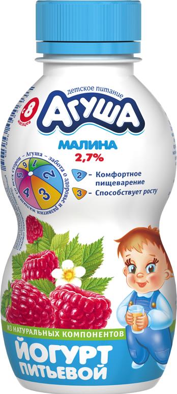 Йогурт Агуша питьевой малина 2