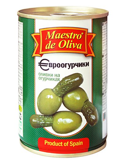 Оливки Maestro de Oliva с огурчиком