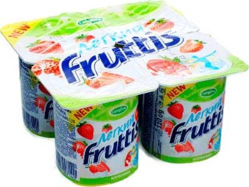 Продукт йогуртный Fruttis клубника легкий 0