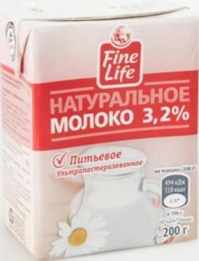 Молоко Fine Life стерилизованное 3
