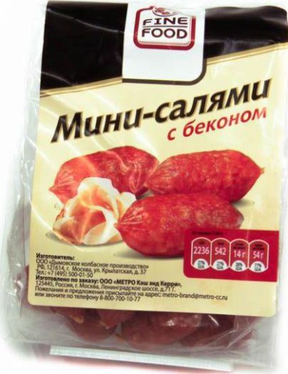 Колбаса Fine Food Мини-салями с беконом