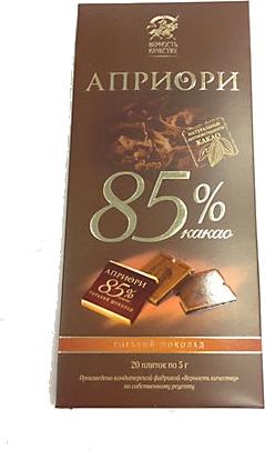Шоколад Априори Горький 85% какао