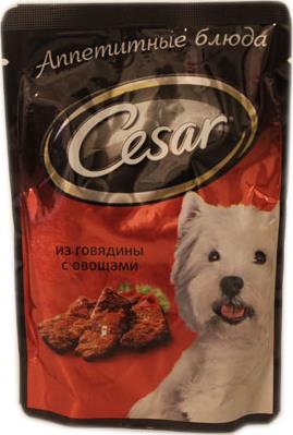 Корм для собак Cesar из говядины с овощами