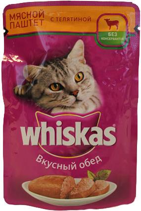 Корм для кошек Whiskas с мясным паштетом с говядиной
