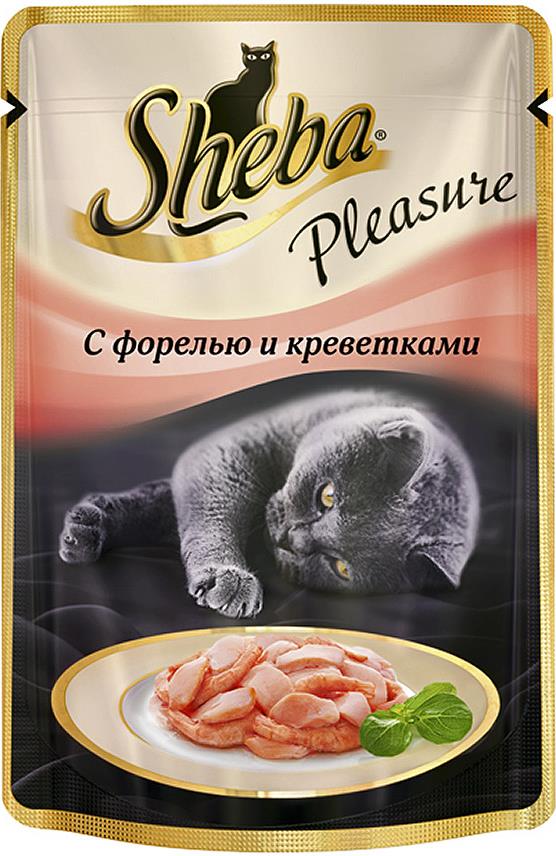 Корм для кошек Sheba Pleasure c форелью и креветками