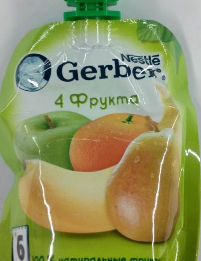Пюре 4 фрукта Gerber
