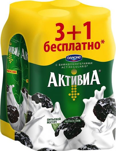 Йогурт Активиа питьевой Чернослив 2