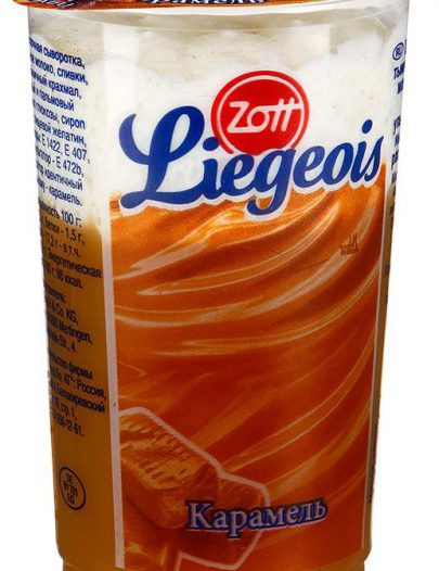 Десерт Zott Liegeois Карамель со взбитыми сливками