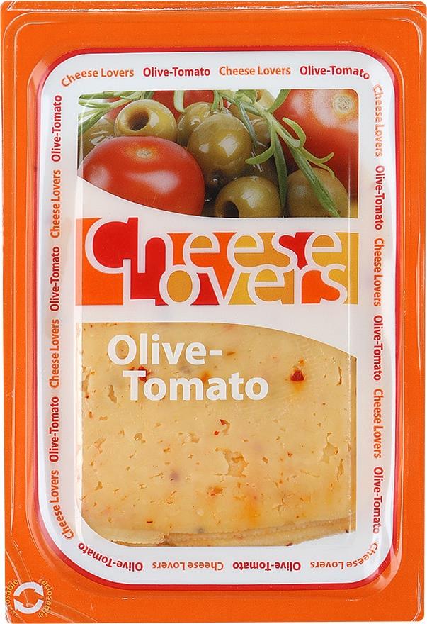 Сыр Cheese Lovers с оливками и томатами нарезка