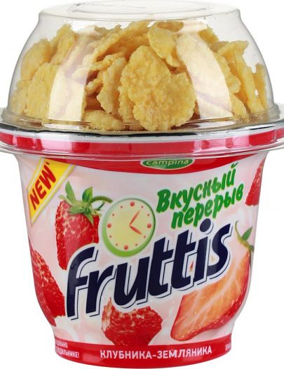 Йогурт Fruttis Вкусный Перерыв клубника с земляникой