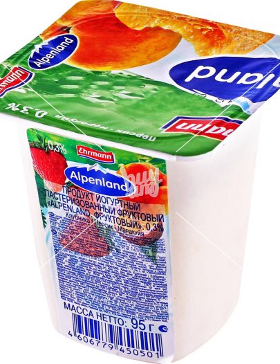 Йогурт Alpenland клубника-персик-маракуйя