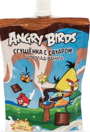 Сщущенное молоко Angry Birds шоколад-ваниль