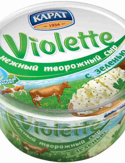 Сыр Карат Violette творожный с огурцом и зеленью