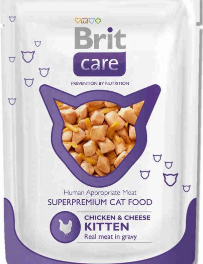 Корм Brit care для котят с курицей и сыром влажный
