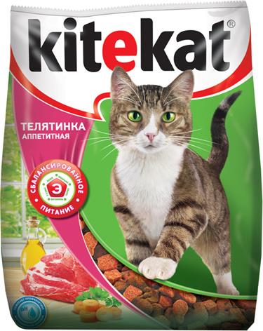 Сухой корм для кошек Kitekat Телятинка аппетитная