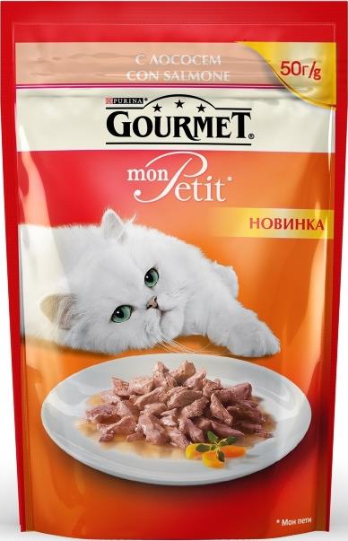 Корм Gourmet для кошек Mon Petit Лосось консервированный полнорационный