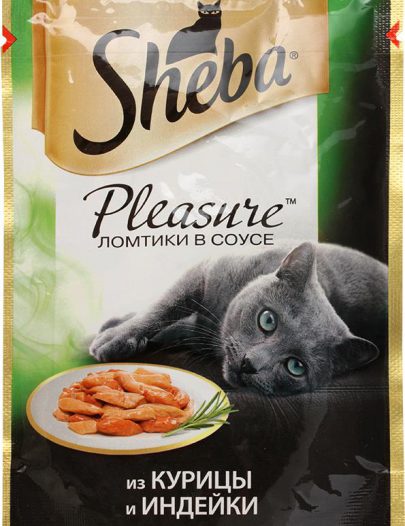 Корм для кошек желе Sheba Pleasure из курицы и индейки