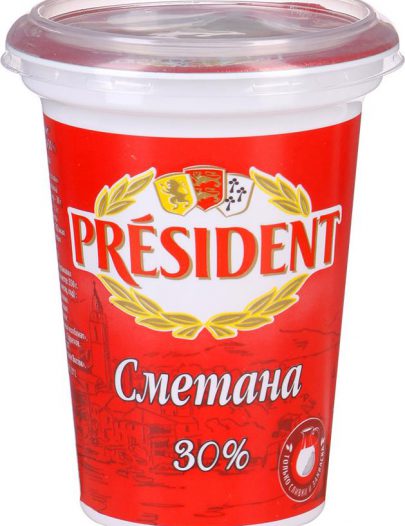 Сметана President 30%