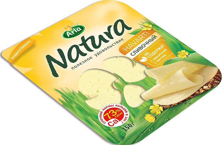 Сыр Arla Natura Сливочный нарезаный 45%