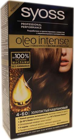 Краска для волос Syoss Oleo золотистый каштановый 4-60