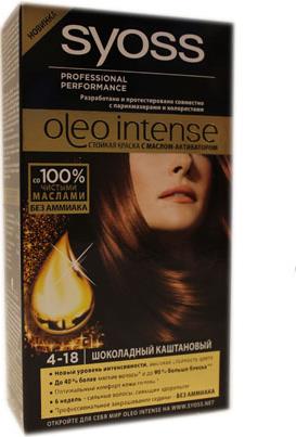 Краска для волос Syoss Oleo шоколадный каштан 4-18