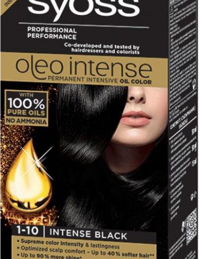 Краска для волос Syoss Oleo глубокий чёрный 1-10