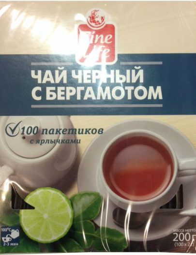 Чай Fine Life черный с бергамотом 100 пакетиков по 0