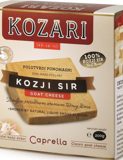 Сыр полутвердый козий Kozari Сербский старый белыйсо вкусом и ароматом копчения 45%