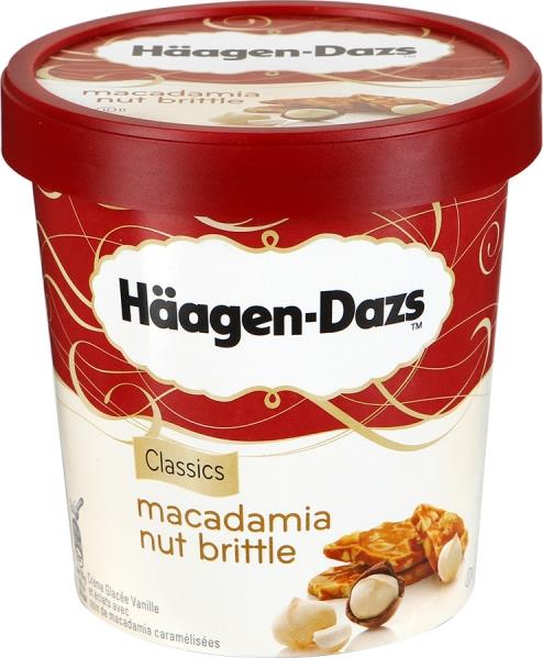 Мороженое Haagen-Dazs ванильный пломбир с орехами макадамия