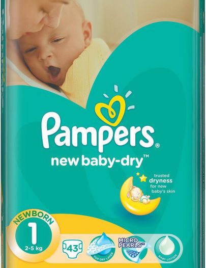 Подгузники Pampers New Baby Dry для новорожденных размер 2-5кг 43шт