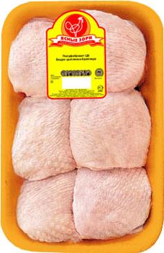 Бедро цыплят бройлеров Ясные Зори бескостное на подложке со стрейч-пленкой замороженные